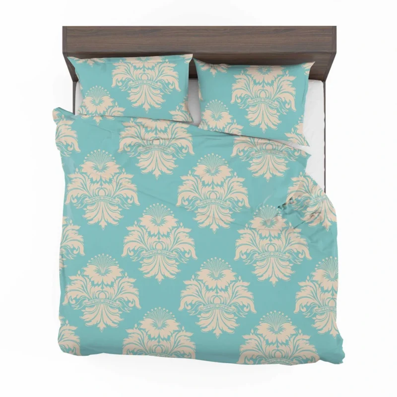 Baroque Damask In Blizzard Blue Bedding Set 2