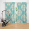 Baroque Damask In Blizzard Blue Curtain