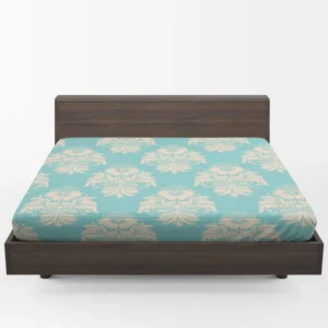 Baroque Damask In Blizzard Blue Fitted Sheet 1