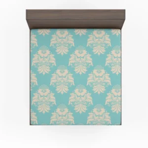 Baroque Damask In Blizzard Blue Fitted Sheet