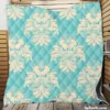 Baroque Damask In Blizzard Blue Quilt Blanket