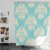 Baroque Damask In Blizzard Blue Shower Curtain