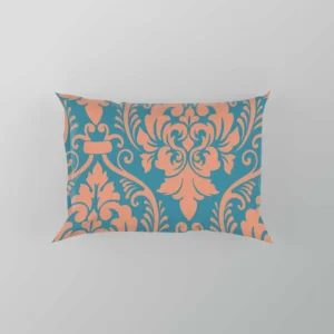 Baroque Orange Colored Damask Pillow Case