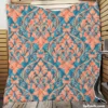 Baroque Orange Colored Damask Quilt Blanket