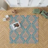 Baroque Orange Colored Damask Rug