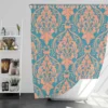 Baroque Orange Colored Damask Shower Curtain