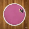 Bashful Pink Solid Color Round Beach Towel