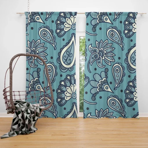 Batik Floral Paisley Design Curtain