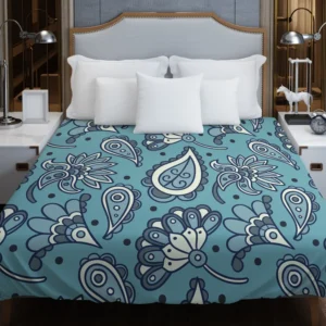 Batik Floral Paisley Design Duvet Cover