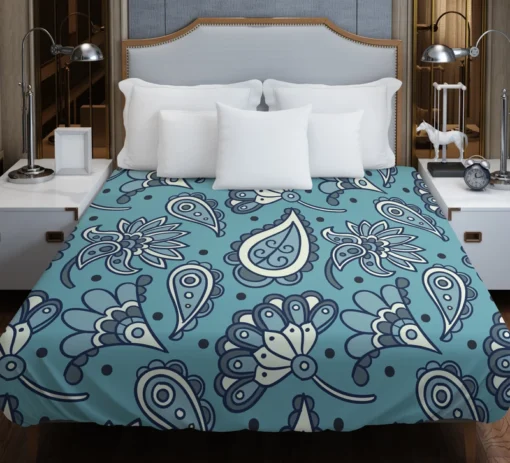 Batik Floral Paisley Design Duvet Cover