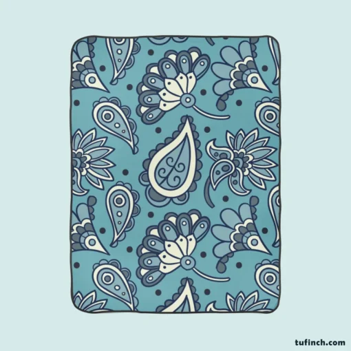 Batik Floral Paisley Design Fleece Blanket 1