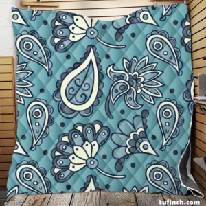 Batik Floral Paisley Design Quilt Blanket