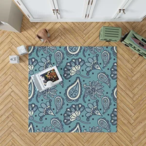 Batik Floral Paisley Design Rug