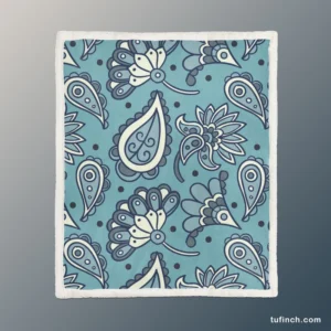 Batik Floral Paisley Design Sherpa Fleece Blanket 1