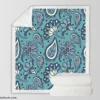 Batik Floral Paisley Design Sherpa Fleece Blanket