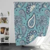 Batik Floral Paisley Design Shower Curtain