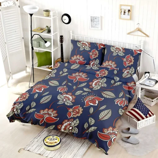 Batik Floral Print Bedding Set