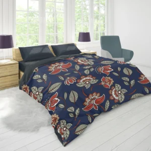 Batik Floral Print Duvet Cover 1