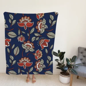 Batik Floral Print Fleece Blanket