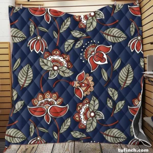 Batik Floral Print Quilt Blanket