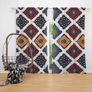 Batik Ikat Geometric Pattern Curtain