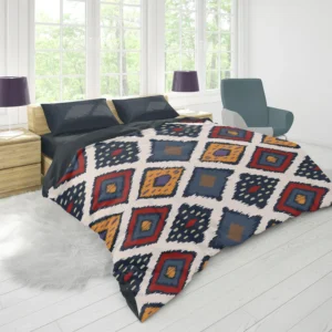 Batik Ikat Geometric Pattern Duvet Cover 1