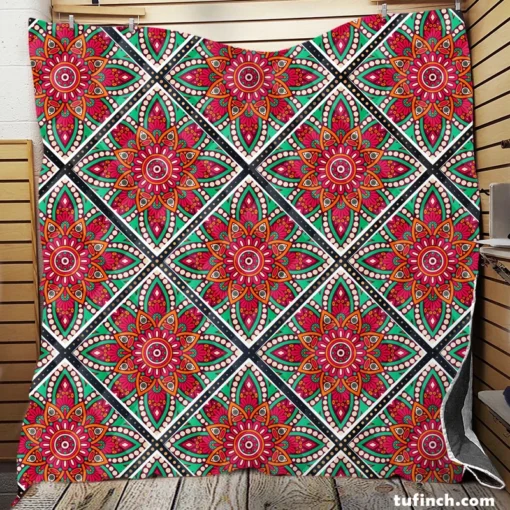 Batik Indonesian Ethnic Design Quilt Blanket