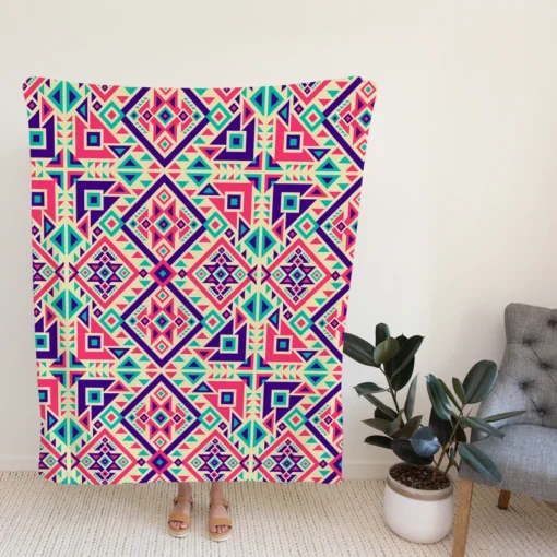 Batik Traditional Aztec Pattern Fleece Blanket