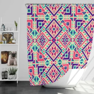 Batik Traditional Aztec Pattern Shower Curtain