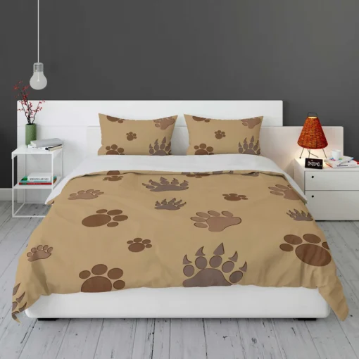 Bear Paw Brown Pattern Bedding Set 1