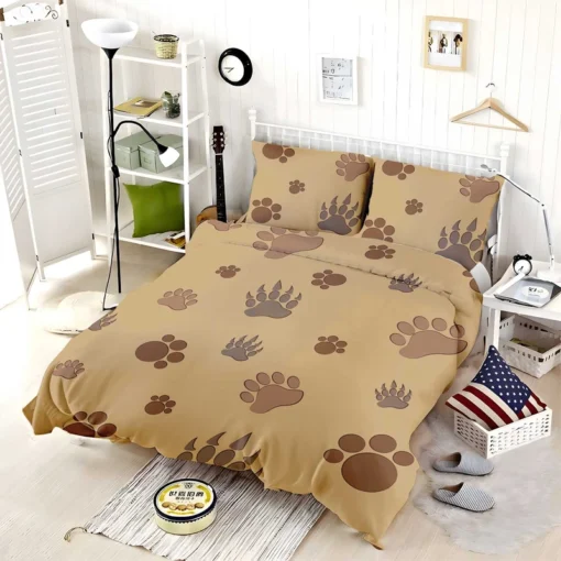 Bear Paw Brown Pattern Bedding Set