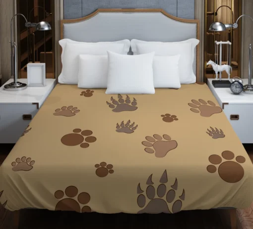 Bear Paw Brown Pattern Duvet Cover