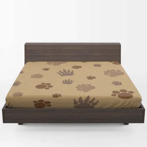 Bear Paw Brown Pattern Fitted Sheet 1