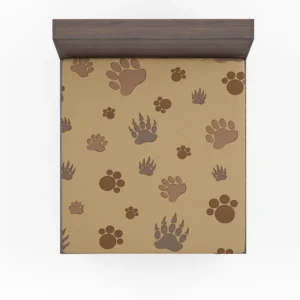 Bear Paw Brown Pattern Fitted Sheet