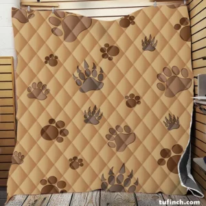 Bear Paw Brown Pattern Quilt Blanket