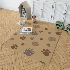 Bear Paw Brown Pattern Rug 1