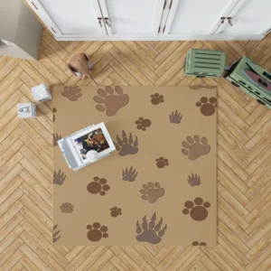 Bear Paw Brown Pattern Rug