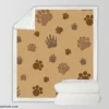 Bear Paw Brown Pattern Sherpa Fleece Blanket