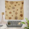 Bear Paw Brown Pattern Wall Tapestry