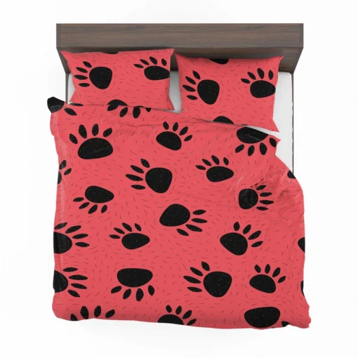 Bear Prints Pink Background Bedding Set 2