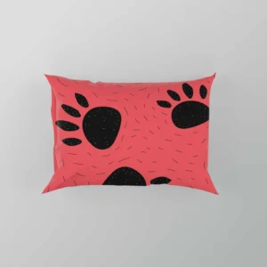 Bear Prints Pink Background Pillow Case