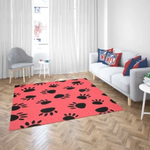 Bear Prints Pink Background Rug 2