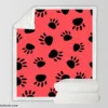 Bear Prints Pink Background Sherpa Fleece Blanket