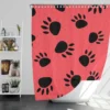 Bear Prints Pink Background Shower Curtain