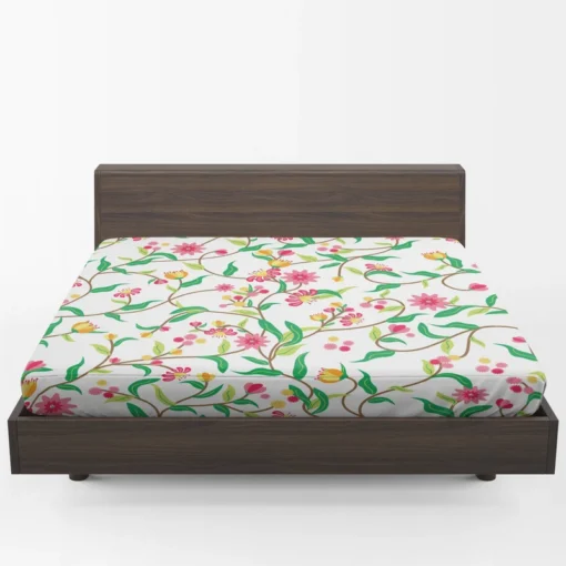 Beautiful Botanical Flowers Fitted Sheet 1