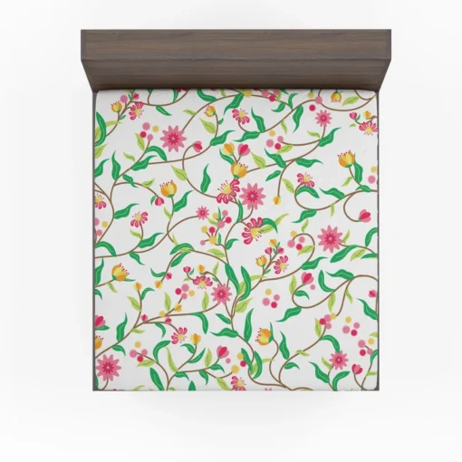 Beautiful Botanical Flowers Fitted Sheet