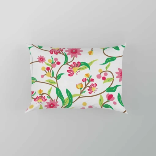 Beautiful Botanical Flowers Pillow Case