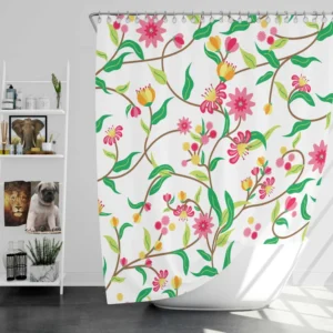 Beautiful Botanical Flowers Shower Curtain