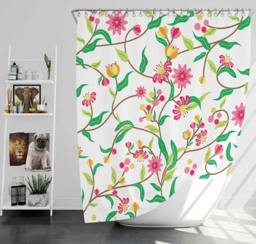 Beautiful Botanical Flowers Shower Curtain