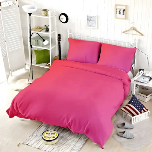 Beautiful Color Red Pink Gradient Bedding Set